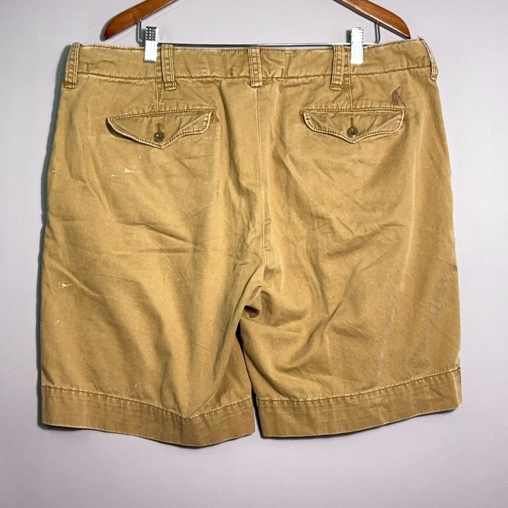Polo‎ Ralph Lauren Pants Mens Size 38 Distressed Chino Cotton Twill Tan Khaki